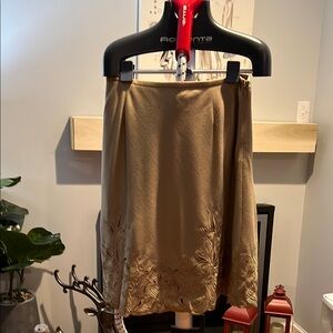 Rodarte Cream Embellished Knee-Length Skirt